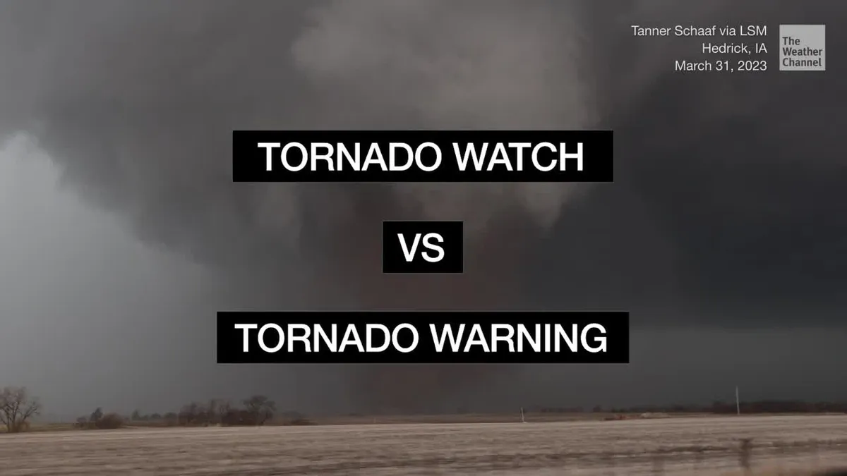 tornado warning vs watch — US news