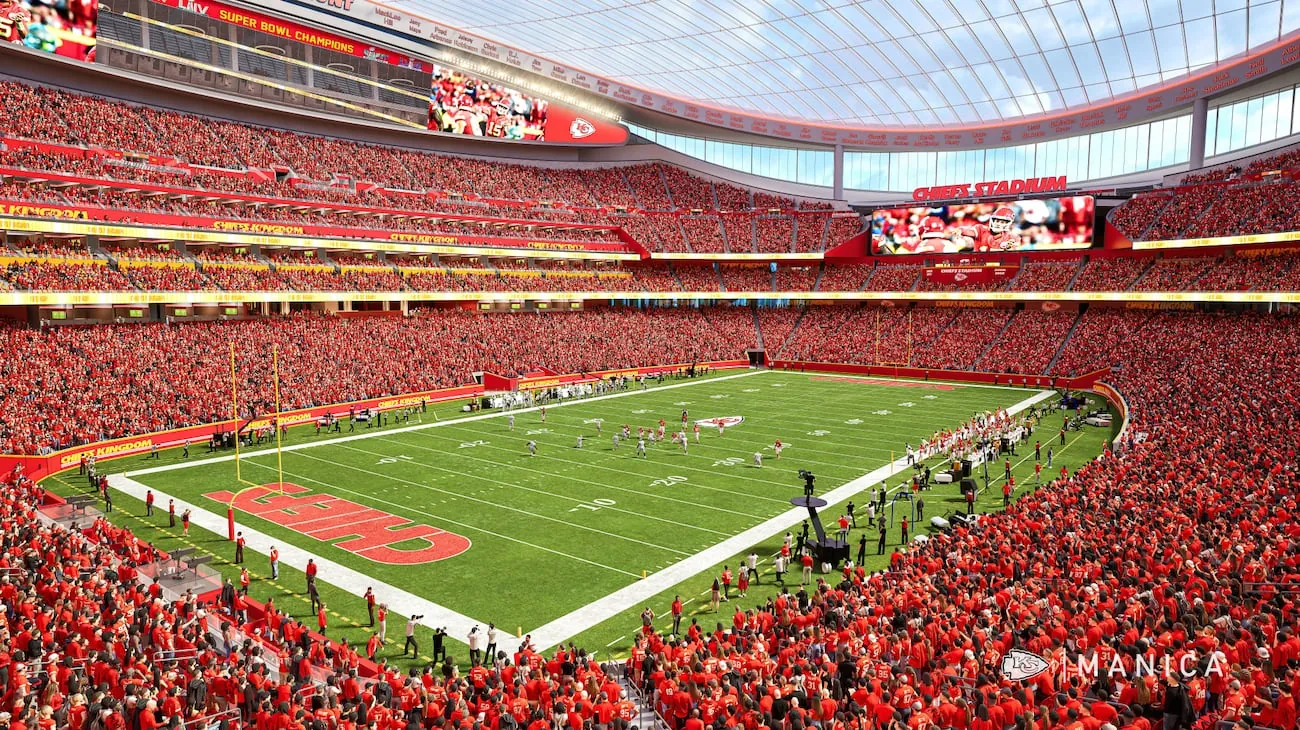 Renderings of the new stadium for the Kansas City Chiefs are released by the team and MANICA...