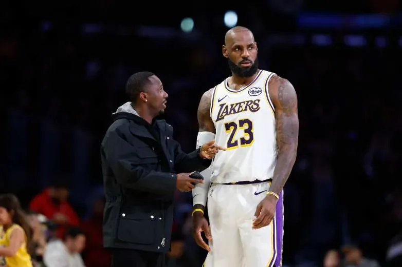 Rich Paul talks with LeBron James